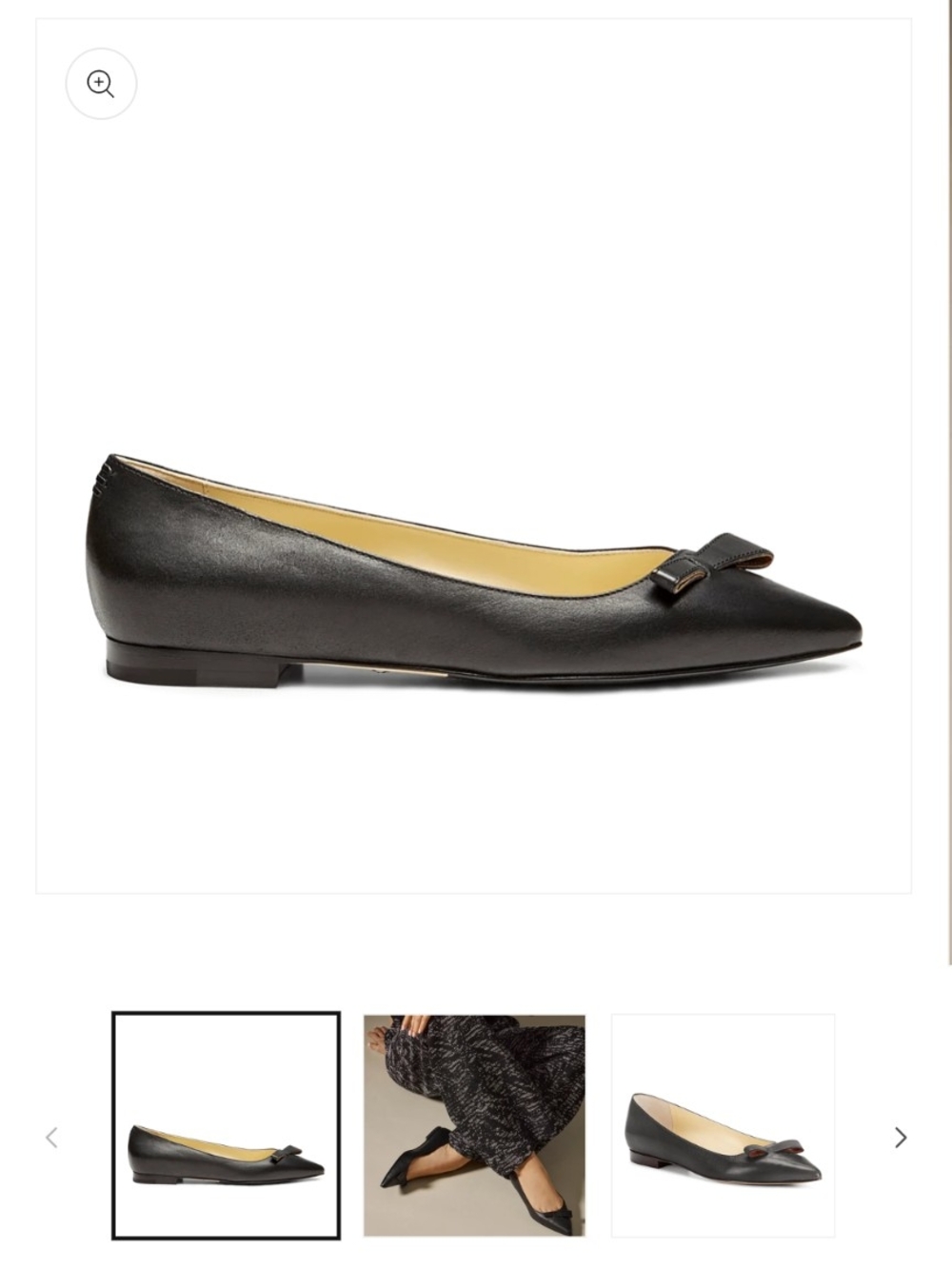 Sarah Flint Black Pointed Bow Flat